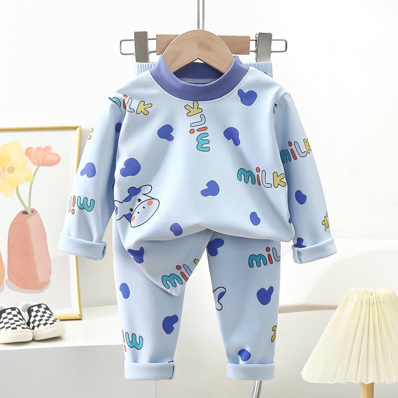 New Children'S Thermal Underwear Suit Thick Fleece Autumn Clothes And Pants For Men And Women Base Home Clothes - Image 4